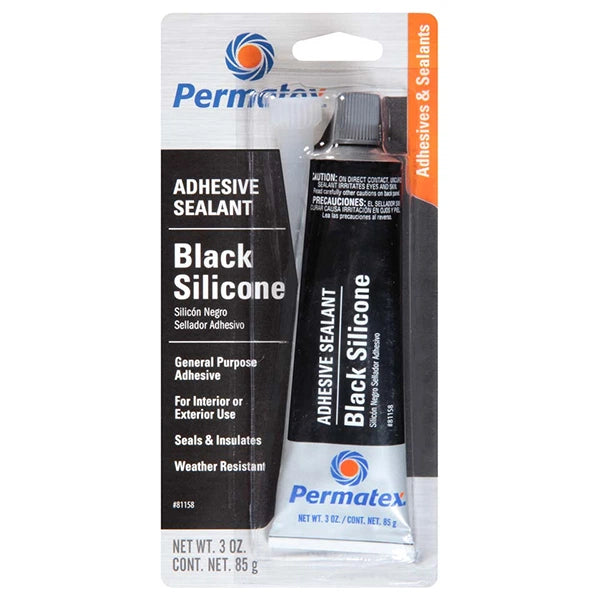 Permatex 81158 Black Silicone Adhesive Sealant, 2 oz