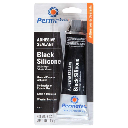 Permatex 81158 Black Silicone Adhesive Sealant, 2 oz