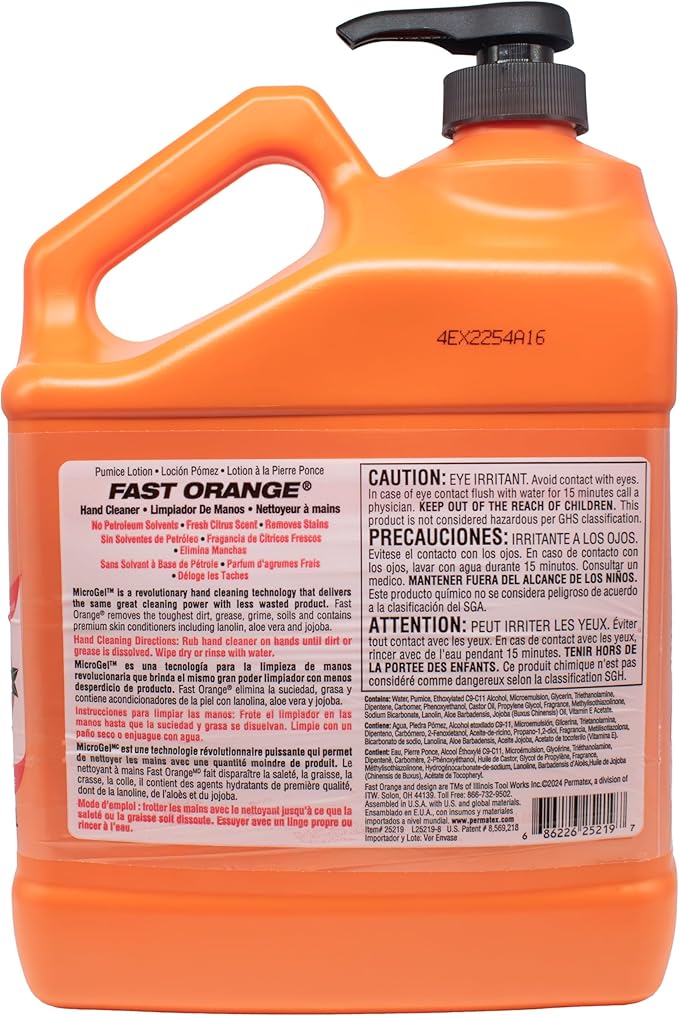 Permatex 23218 Fast Orange Smooth Lotion Hand Cleaner, 1 Gallon