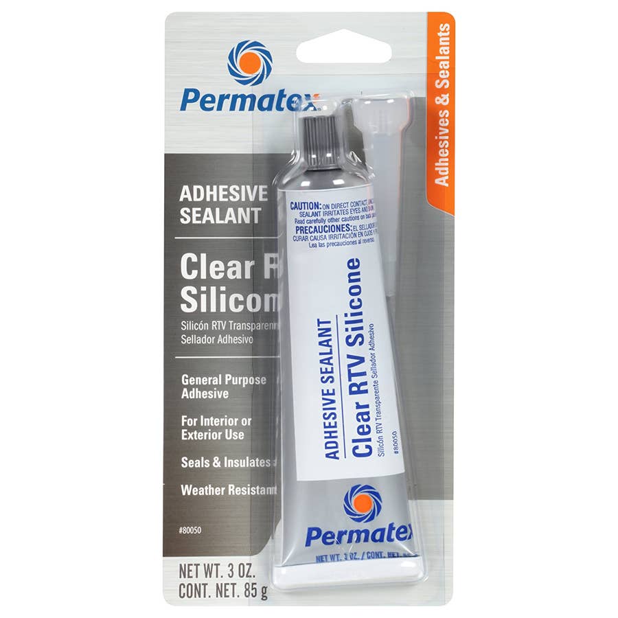 Permatex 80050 Clear RTV Silicone Adhesive Sealant, 03oz