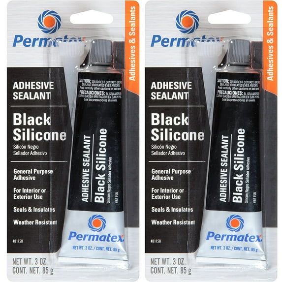 Permatex 81158 Black Silicone Adhesive Sealant, 2 oz