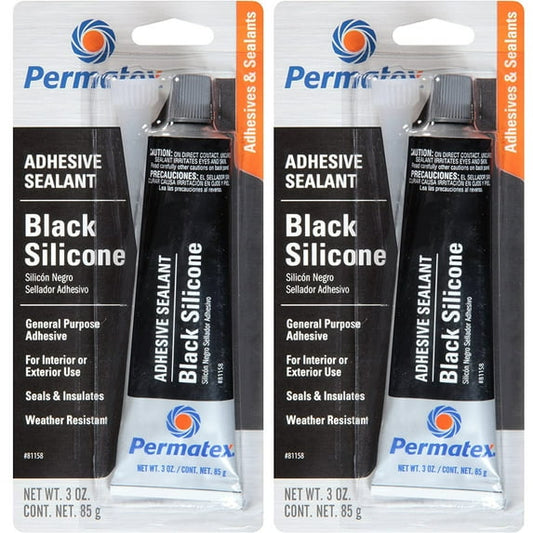 Permatex 81158 Black Silicone Adhesive Sealant, 2 oz